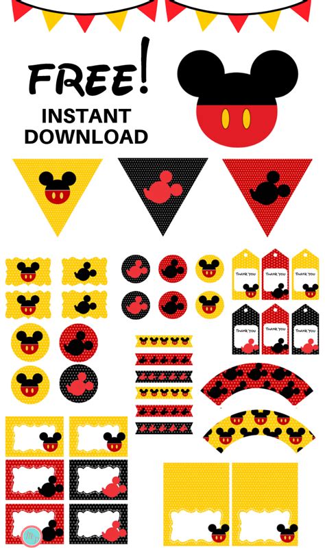 mickey mouse birthday theme decoration|mickey mouse birthday printable free.